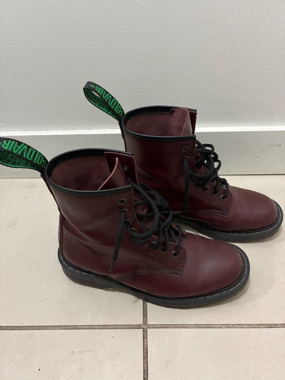 Solovair Oxblood Hi-Shine 8-Eye Derby Boot Men’s UK 5.5